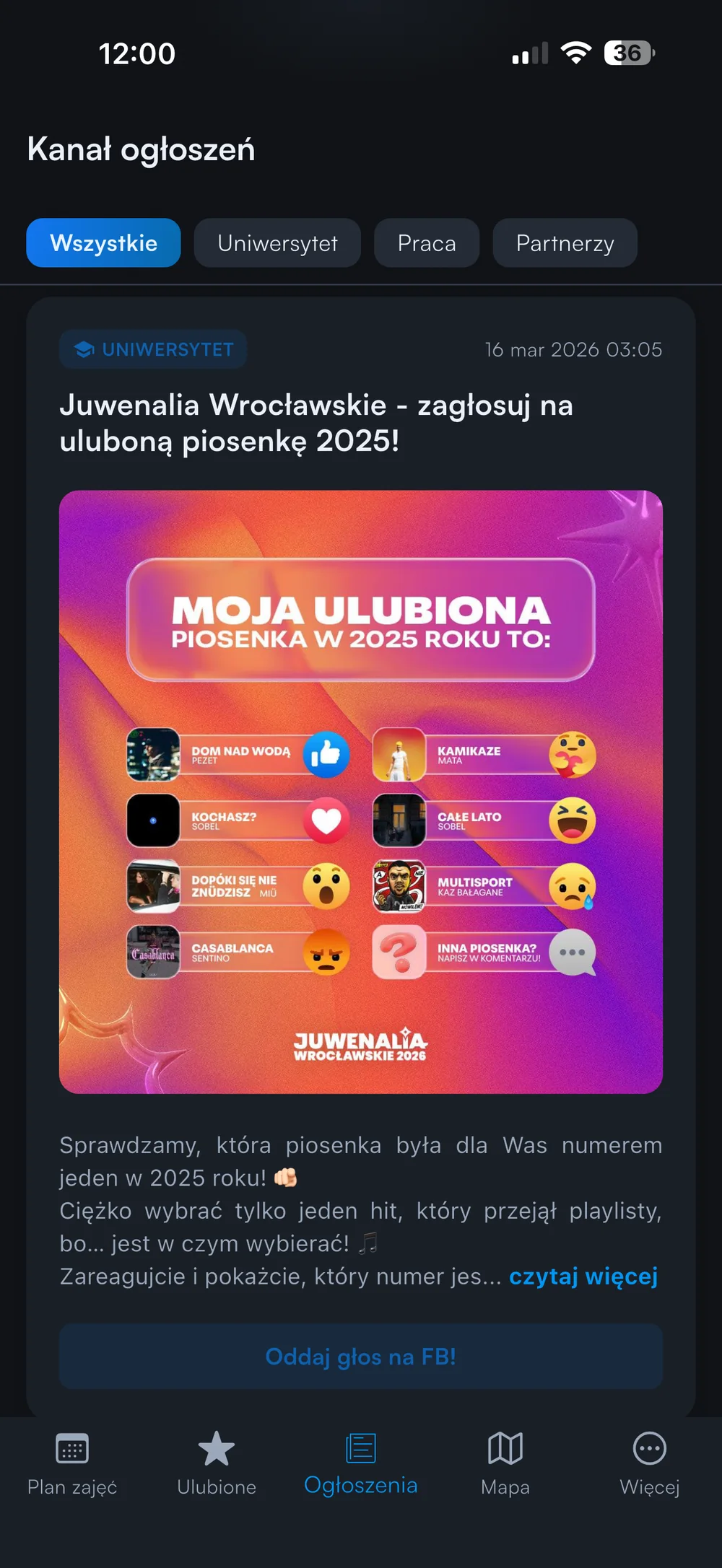 Aktualności i ogłoszenia uczelni